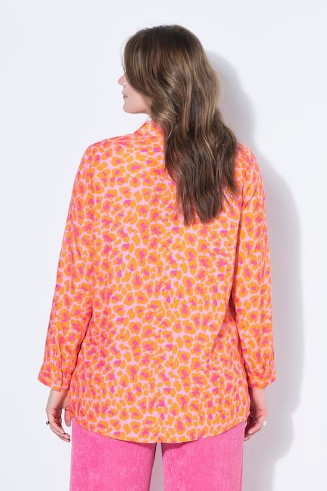 Chemisier droit, imprimé léopard coloré