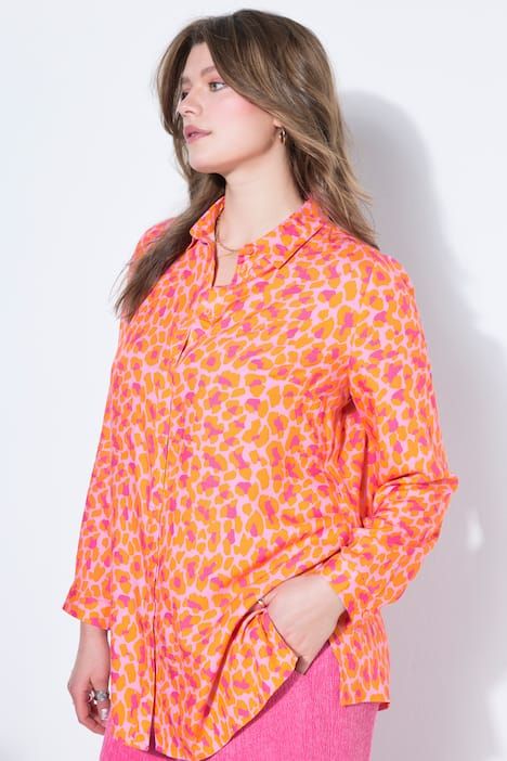 Chemisier droit, imprimé léopard coloré