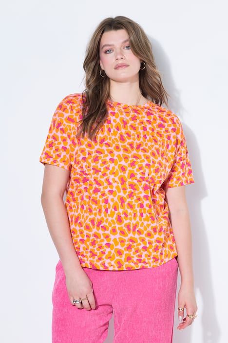 T-shirt oversize, imprimé léopard coloré