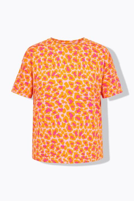 T-shirt oversize, imprimé léopard coloré