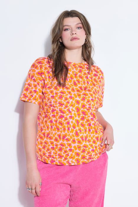T-shirt oversize, imprimé léopard coloré
