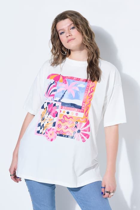 T-shirt oversize, motif vacances