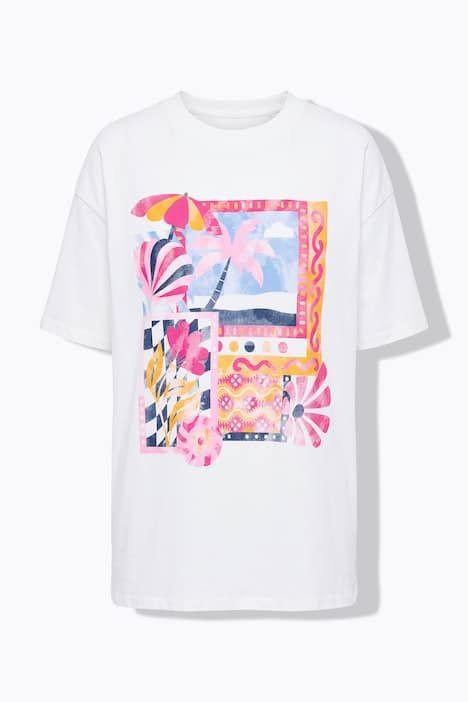 T-shirt oversize, motif vacances