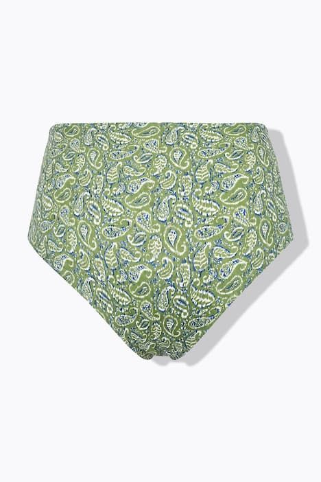 Bas de bikini, motif cachemire, taille haute, gainant