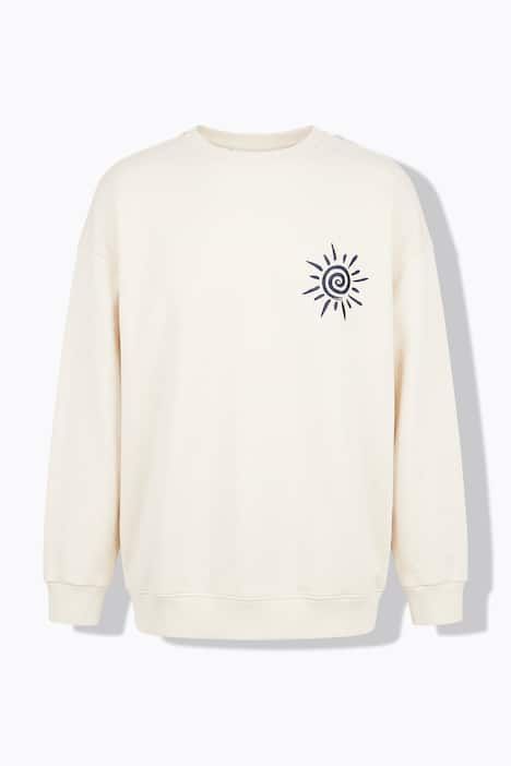 Sweat-shirt oversize, broderie et imprimé au dos