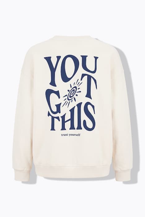 Sweat-shirt oversize, broderie et imprimé au dos