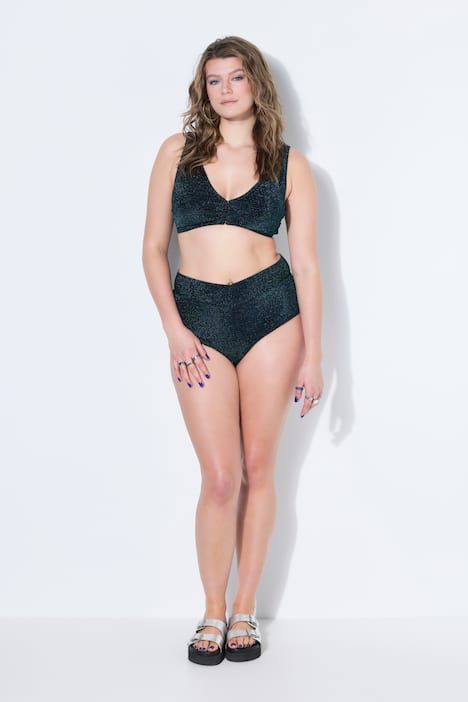 Bas de bikini, drapé, effet pailleté