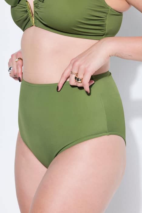 Slip de bikini, culotte, imprimé, taille haute, gainant