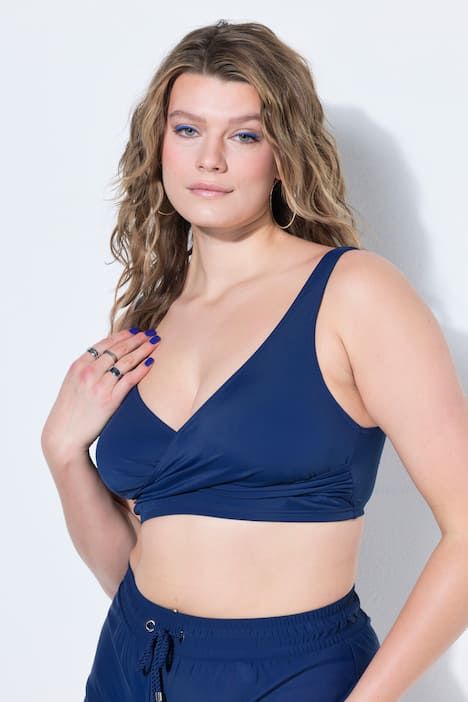 Bikini, deux pièces, buste drapé, bonnets souples