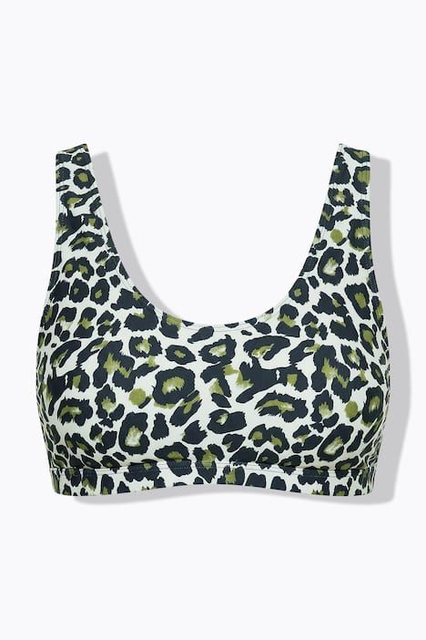 Haut de bikini, imprimé léopard coloré, bonnets souples amovibles
