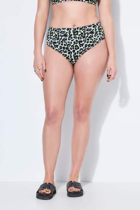 Bas de bikini, imprimé léopard, taille haute, gainant