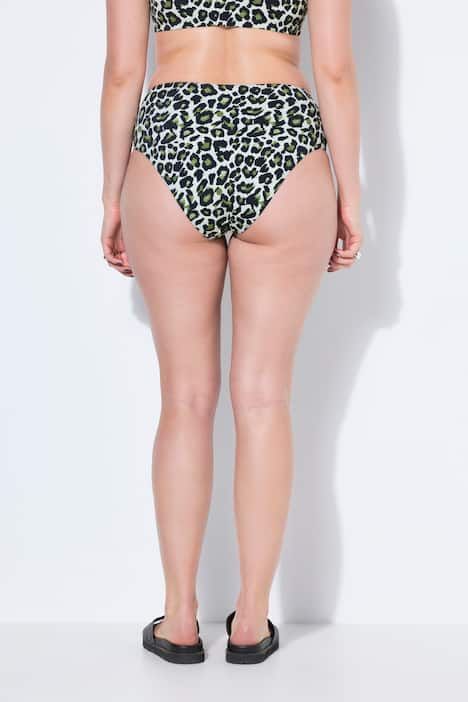 Bas de bikini, imprimé léopard, taille haute, gainant