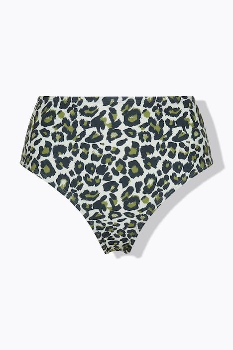 Bas de bikini, imprimé léopard, taille haute, gainant