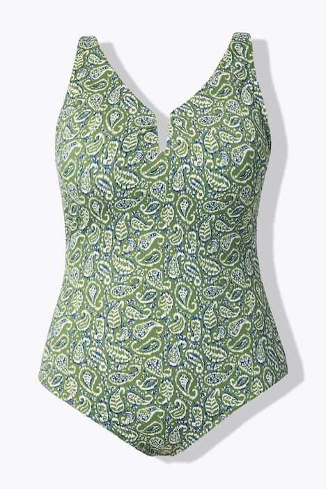 Maillot de bain, encolure en V fendue, bonnets souples