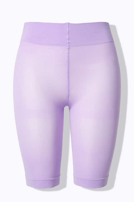 Cycliste, 80 deniers. Protège des cuisses contre les frottements, longueur aux genoux.