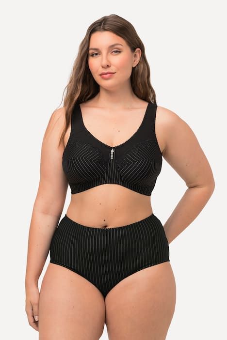 Lot de 2 culottes midi, fines rayures, modèle moyennement échancré