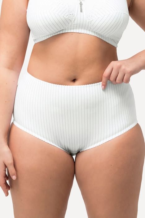 Lot de 2 culottes midi, fines rayures, modèle moyennement échancré