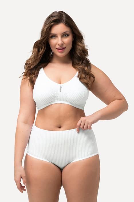 Lot de 2 culottes midi, fines rayures, modèle moyennement échancré