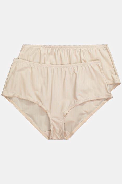 Lot de 2 culottes midi, fines rayures, modèle moyennement échancré