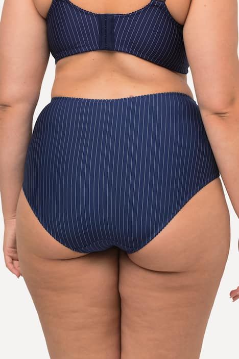 Lot de 2 culottes midi, fines rayures, modèle moyennement échancré