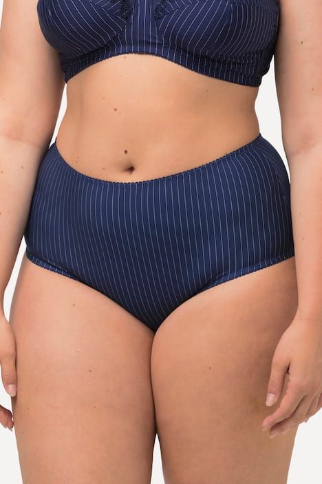 Lot de 2 culottes midi, fines rayures, modèle moyennement échancré