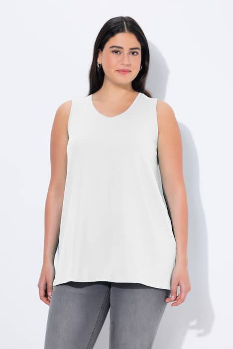 Débardeur à col V, coupe évasée et bretelles larges