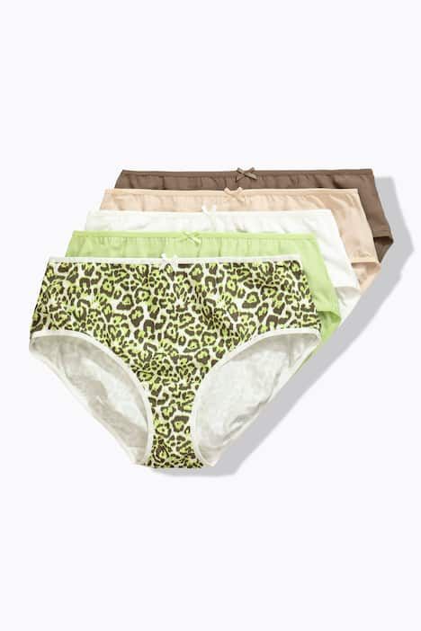 Culottes midi, lot de 5, motif léopard coloré/uni
