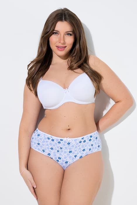 Lot de 5&nbsp;culottes midi, fleurs/nuances de bleu