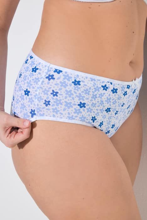 Lot de 5&nbsp;culottes midi, fleurs/nuances de bleu