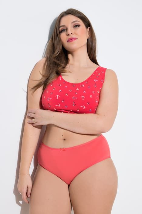 Culottes midi en lot de 5, motif fleurs/uni