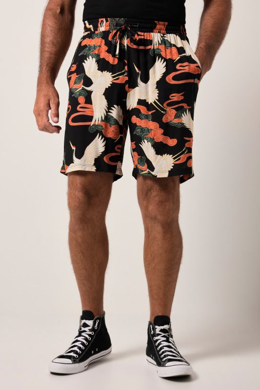 Bermuda JP 1880 en viscose, imprimé all-over, coupe Relaxed Fit - jusqu'au 8 XL