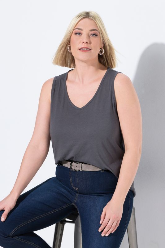 Débardeur coupe Classic Fit, bretelles larges et décolleté en V