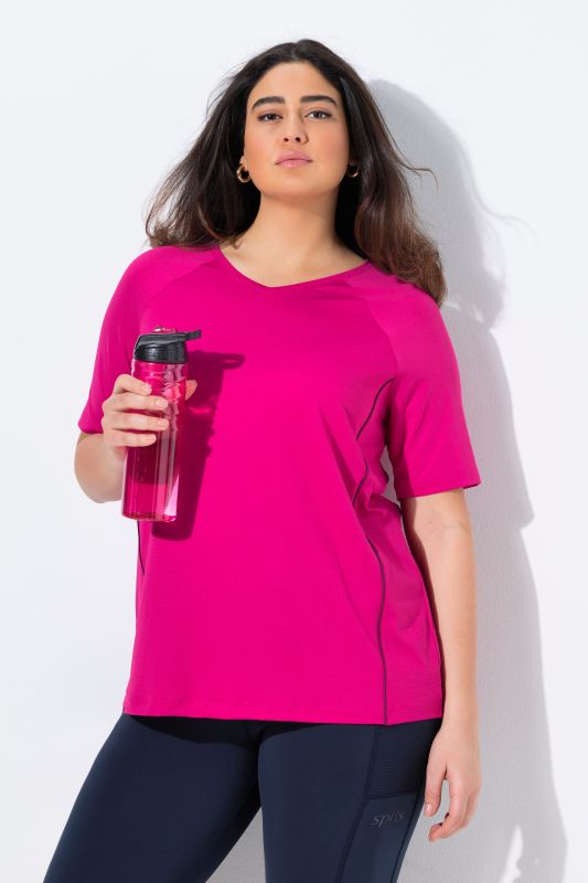 T-shirt, protection UV 50+. Col en V et manches courtes