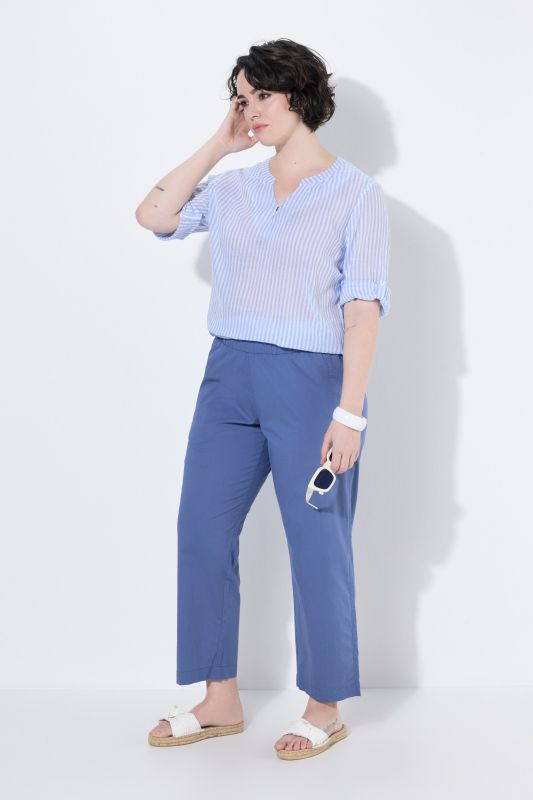 Pantalon chino Ruby 7/8 - taille élastique, jambe droite et large