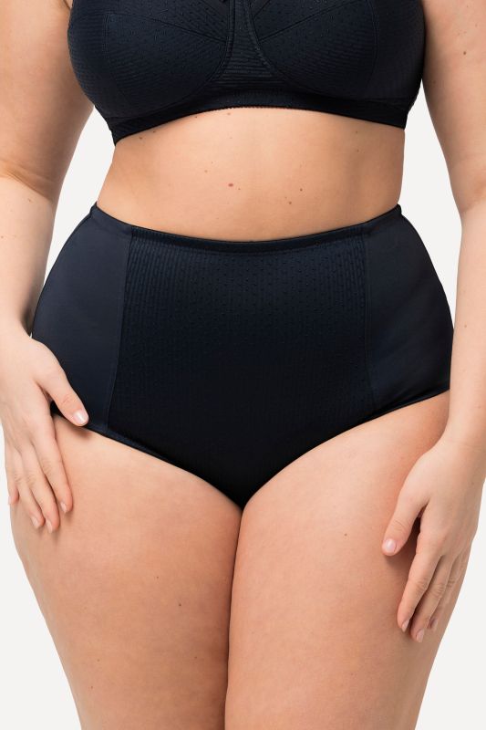 Culotte gainante, taille haute, empiècement jacquard