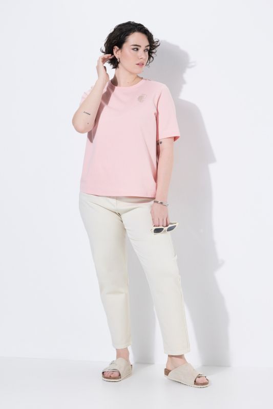 Jean Mary stretch. Jambe large et ourlet frangé