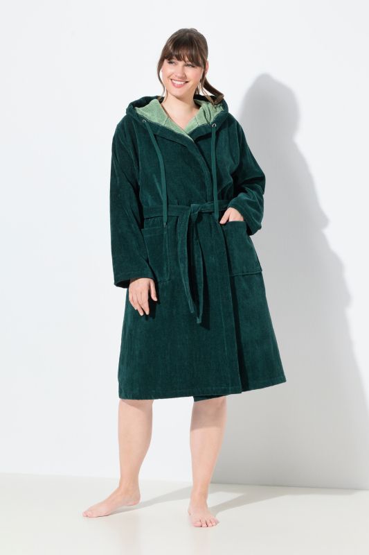 Peignoir réversible en tissu éponge, avec poches