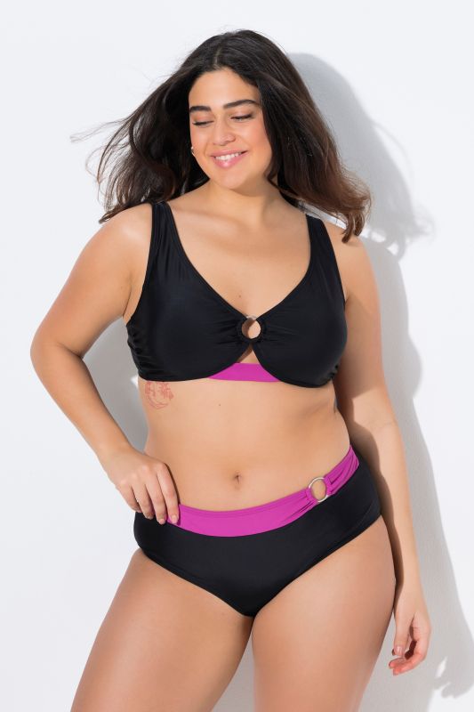 Bikini, anneau décoratif, bonnets souples, bretelles réglables, matière recyclée