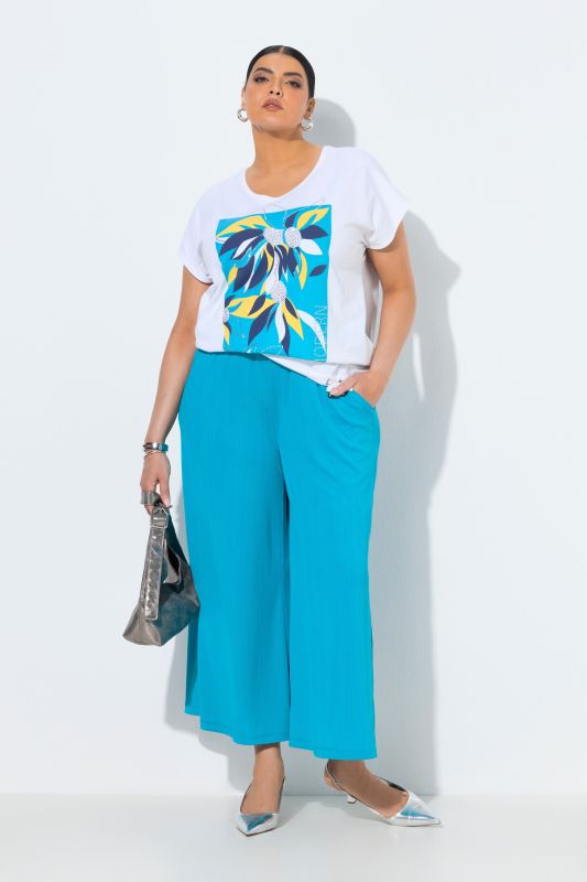 Jupe-culotte, jambe ultra-large et taille élastique