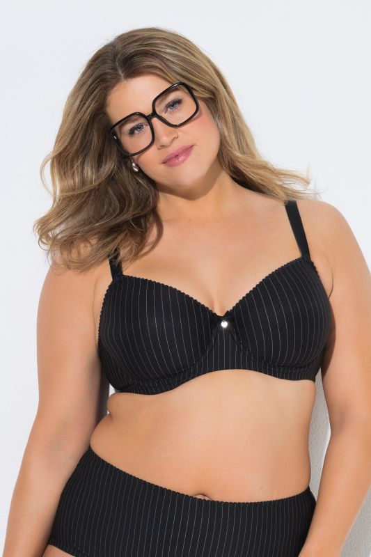 Soutien-gorge à armatures, fines rayures et bonnets souples - bonnet B-F