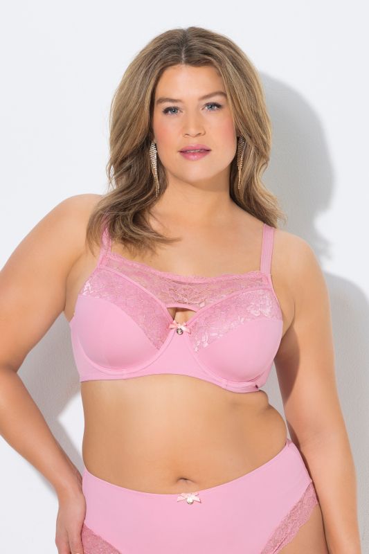 Soutien-gorge TruYou avec dentelle en fil doré, armatures et bonnets souples