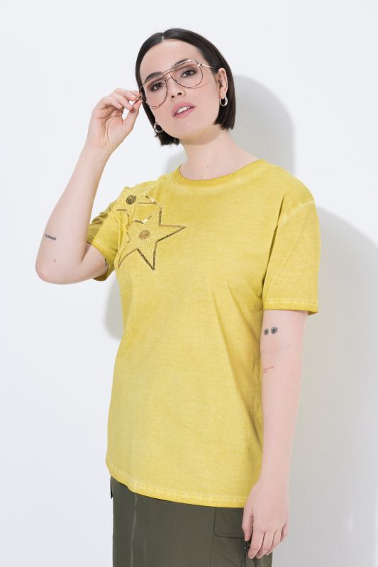 T-shirt oversize avec étoiles de mer, décolleté rond et manches courtes