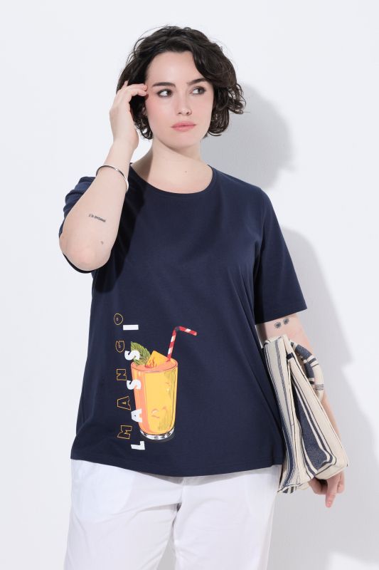 T-shirt motif smoothie, coupe Classic Fit, décolleté rond et manches courtes