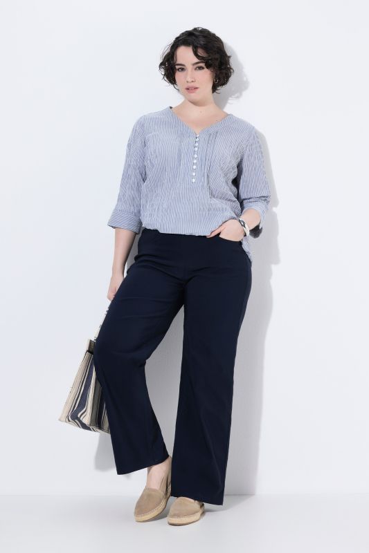 Pantalon Mary en bengaline extensible, jambe étroite, taille élastique