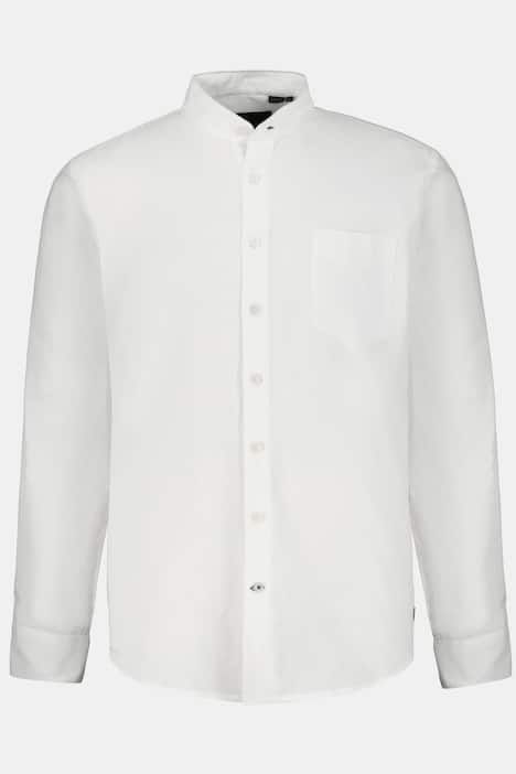 Chemise en lin mélangé JP 1880, manches longues et col officier, coupe Modern Fit - jusqu'au 8 XL