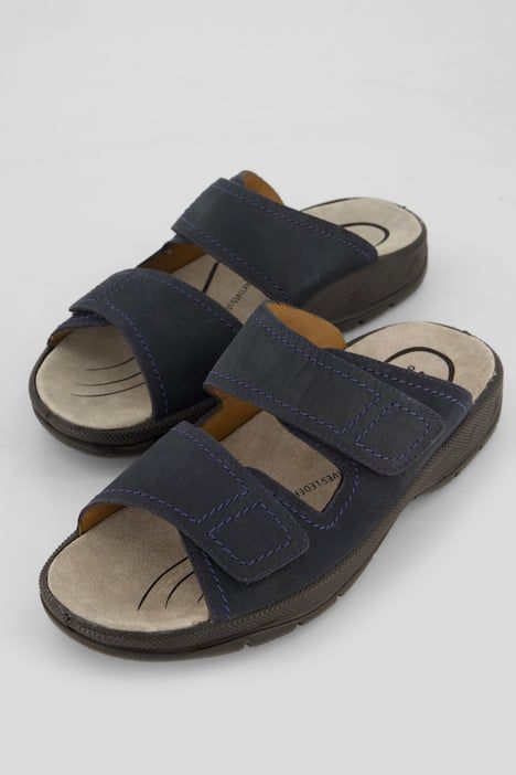 Mules homme Jomos, cuir et brides velcro - jusqu'au 50