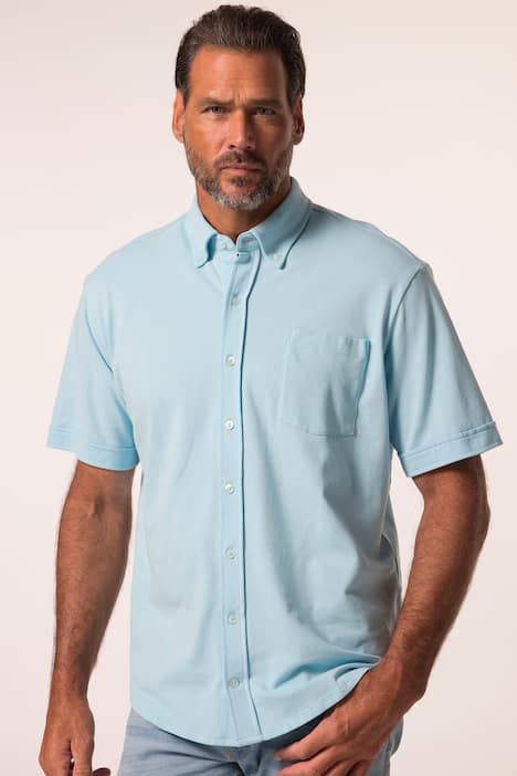 Chemise en maille piquée JP1880 coupe Modern, avec technologie FLEXNAMIC®, manches courtes et col à pointes boutonnées
