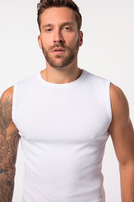Maillot de corps en jersey côtelé, avec larges bretelles - jusqu'au 8 XL