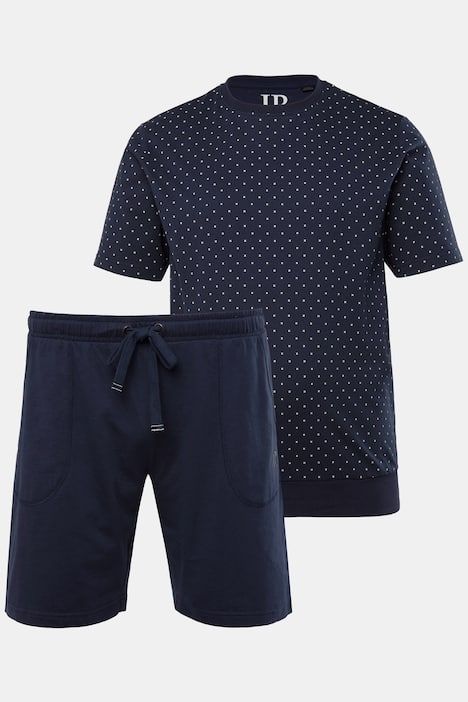 Pyjama JP 1880 ventre confort, 2 pièces avec short, imprimé all-over – jusqu'au 8 XL