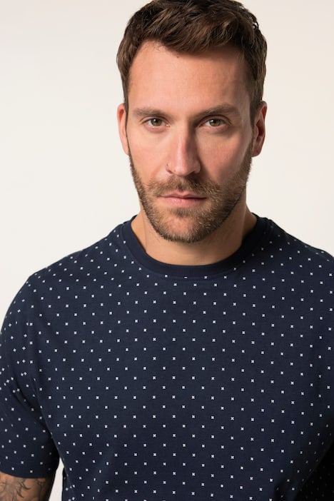 Pyjama JP 1880 ventre confort, 2 pièces avec short, imprimé all-over – jusqu'au 8 XL